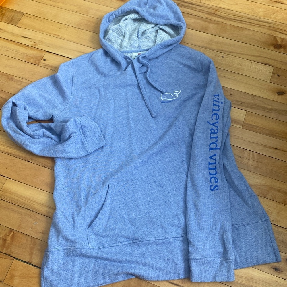 Vineyard Vines Heather Blue Hoodie with Whale Logo